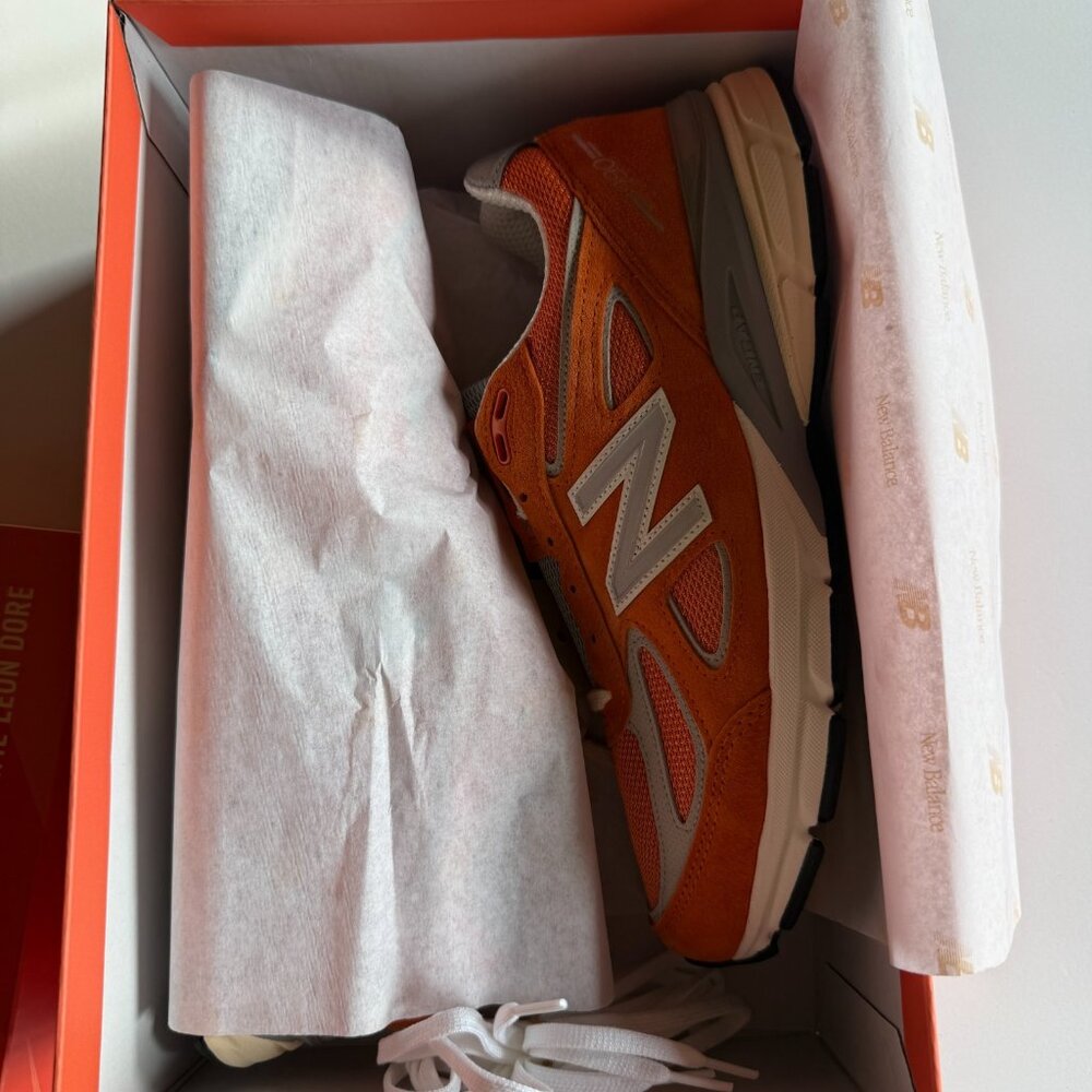 New Balance 990v4 x Aimé Leon Dore Orange - Men's 9.5 - U990OG4 - Made in USA - Picture 11 of 11